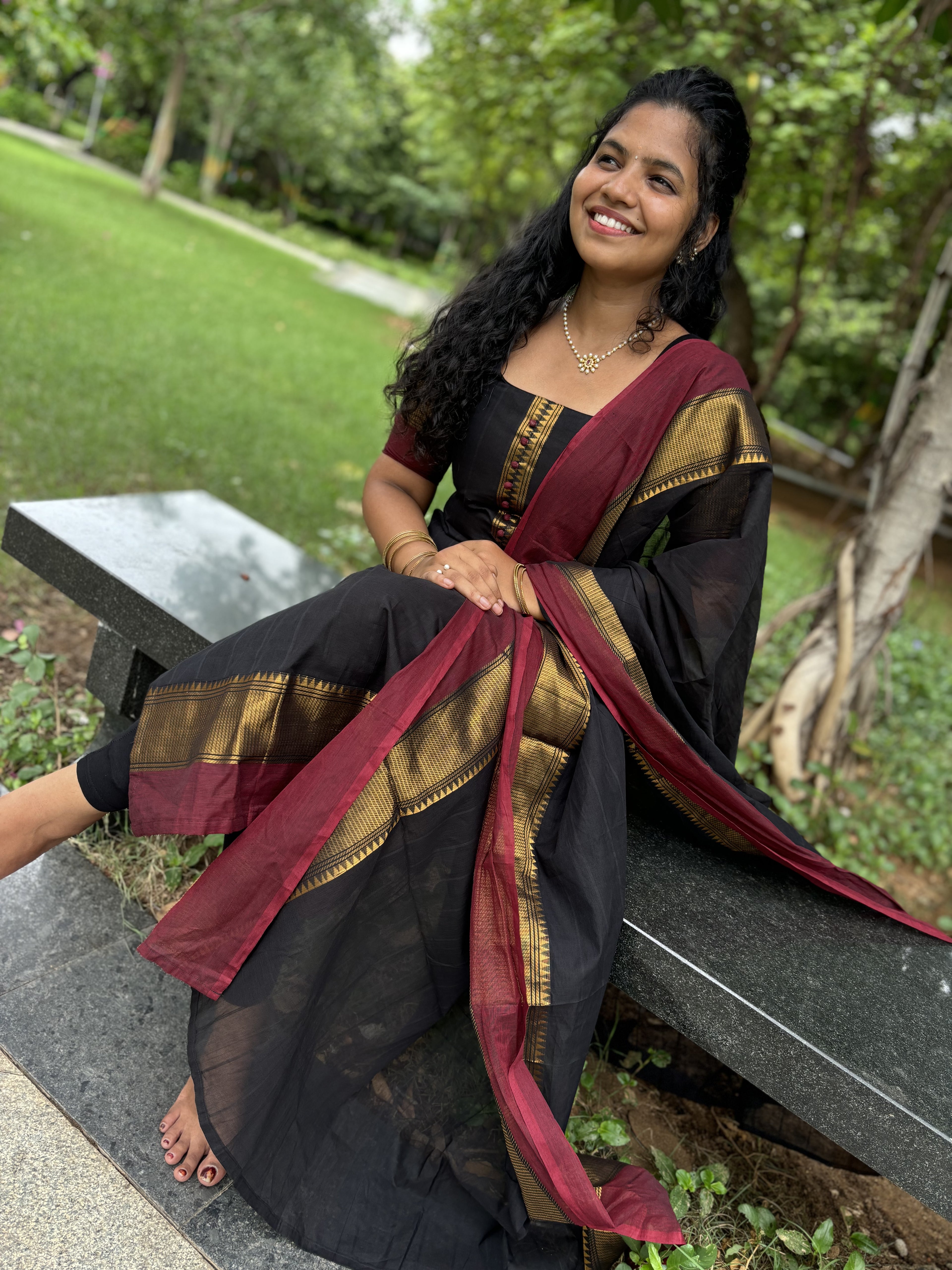 Kanchi Cotton Karuppu Gold