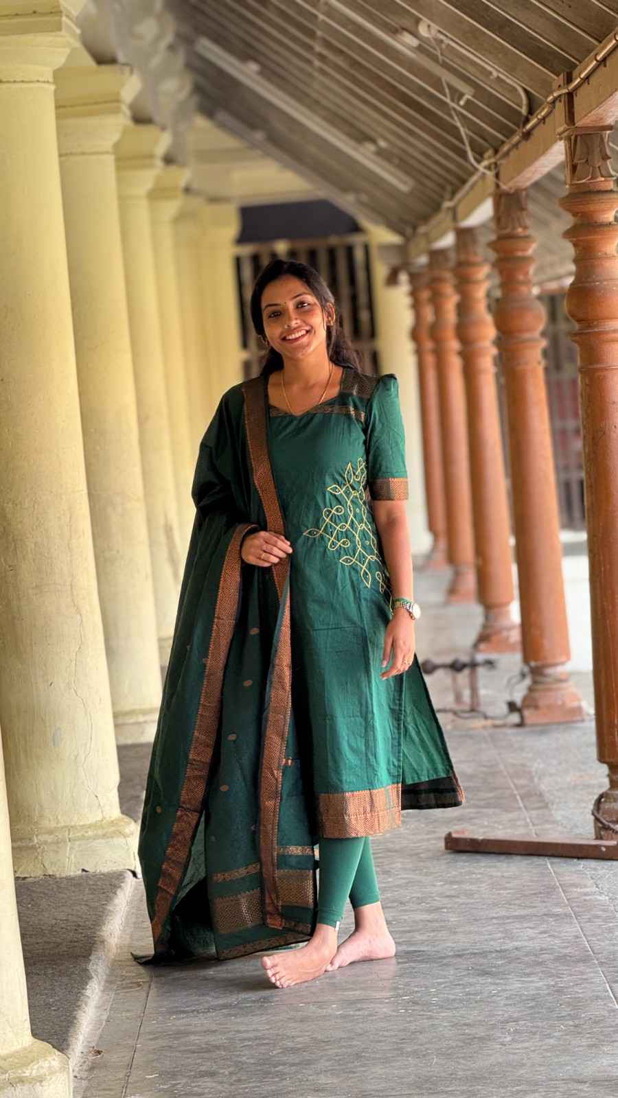 Kalyani Kolam Kurti & Dupatta