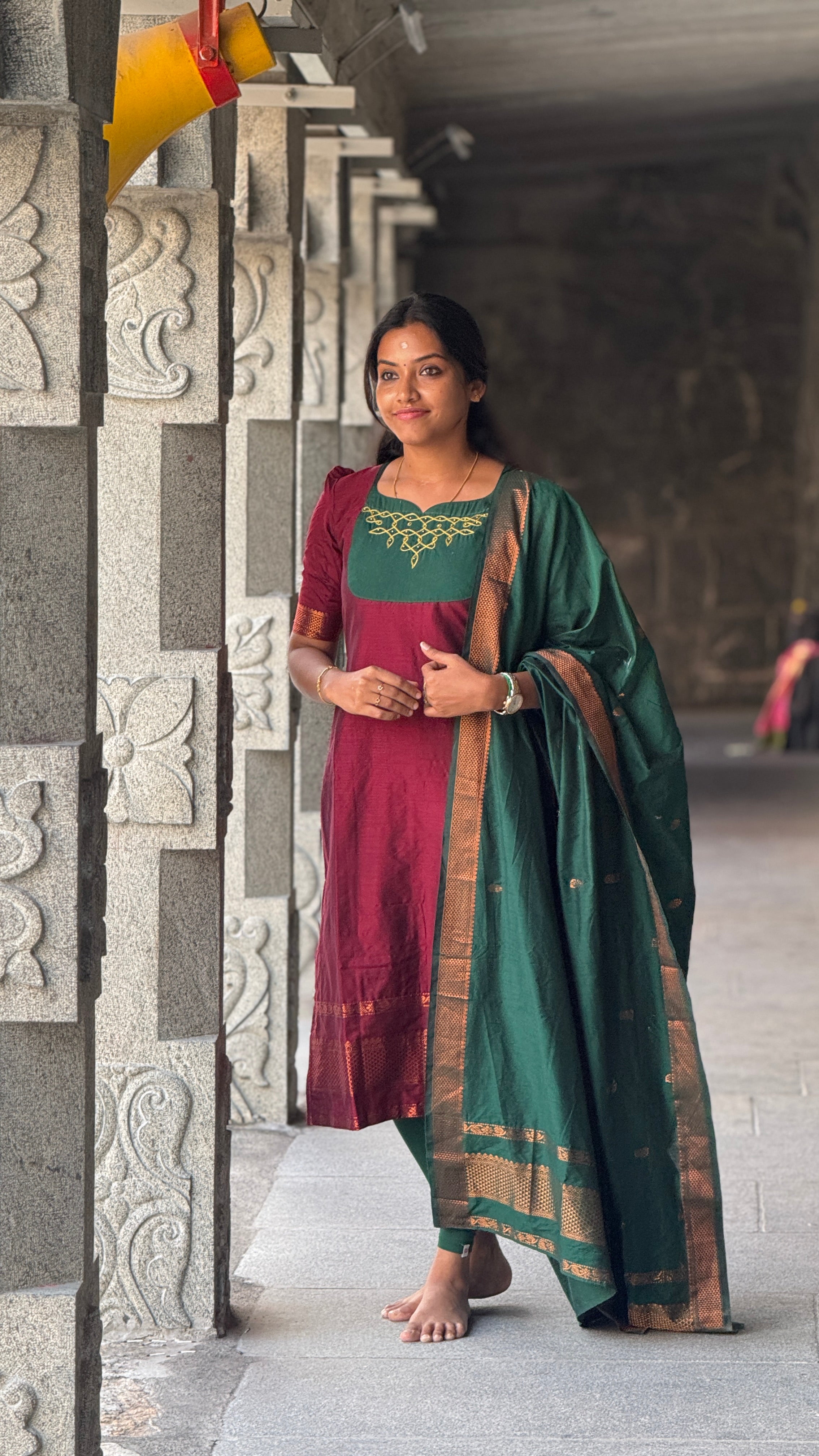 Kalyani Kolam Kurti & Dupatta