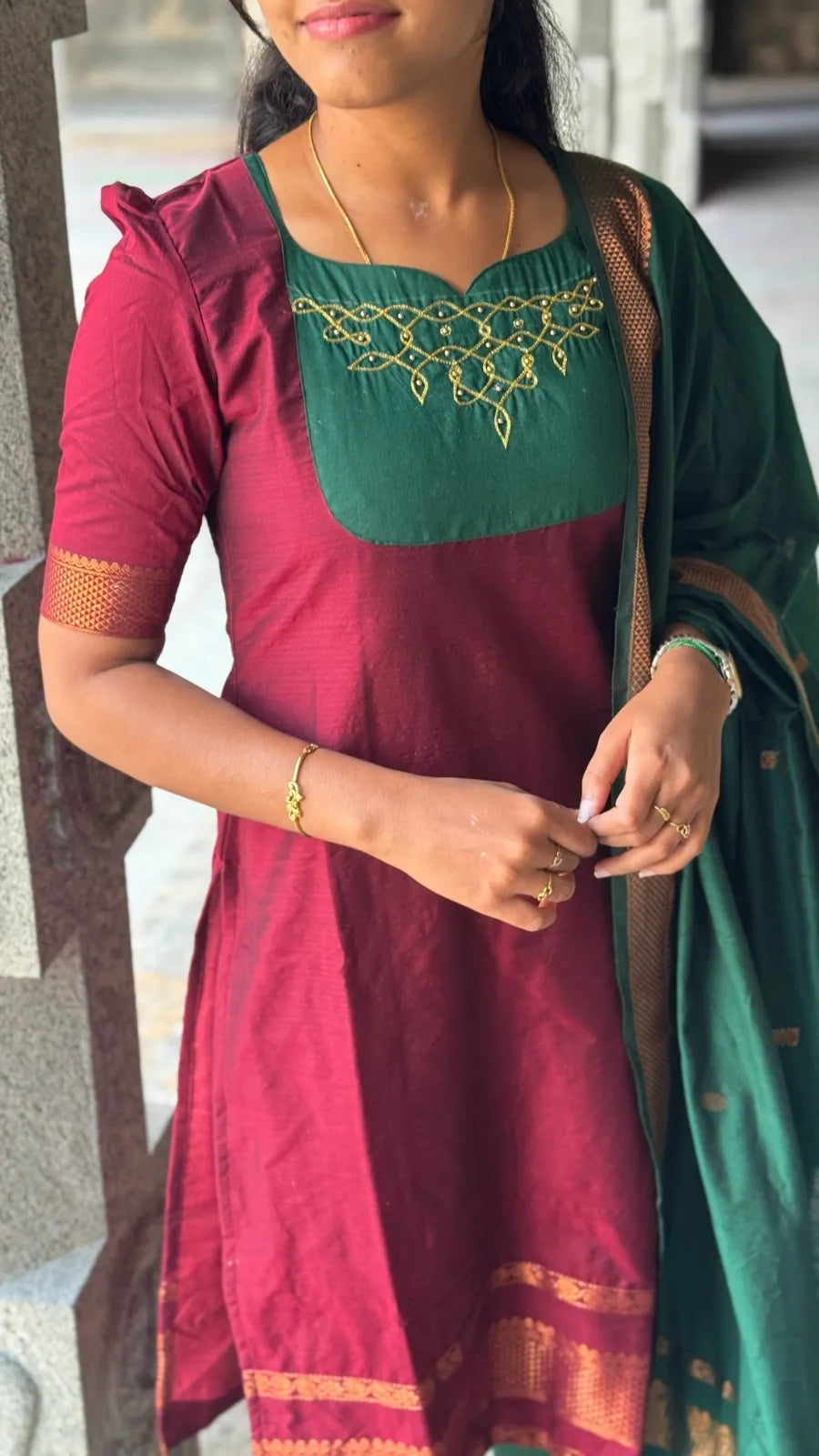 Kalyani Kolam Kurti & Dupatta