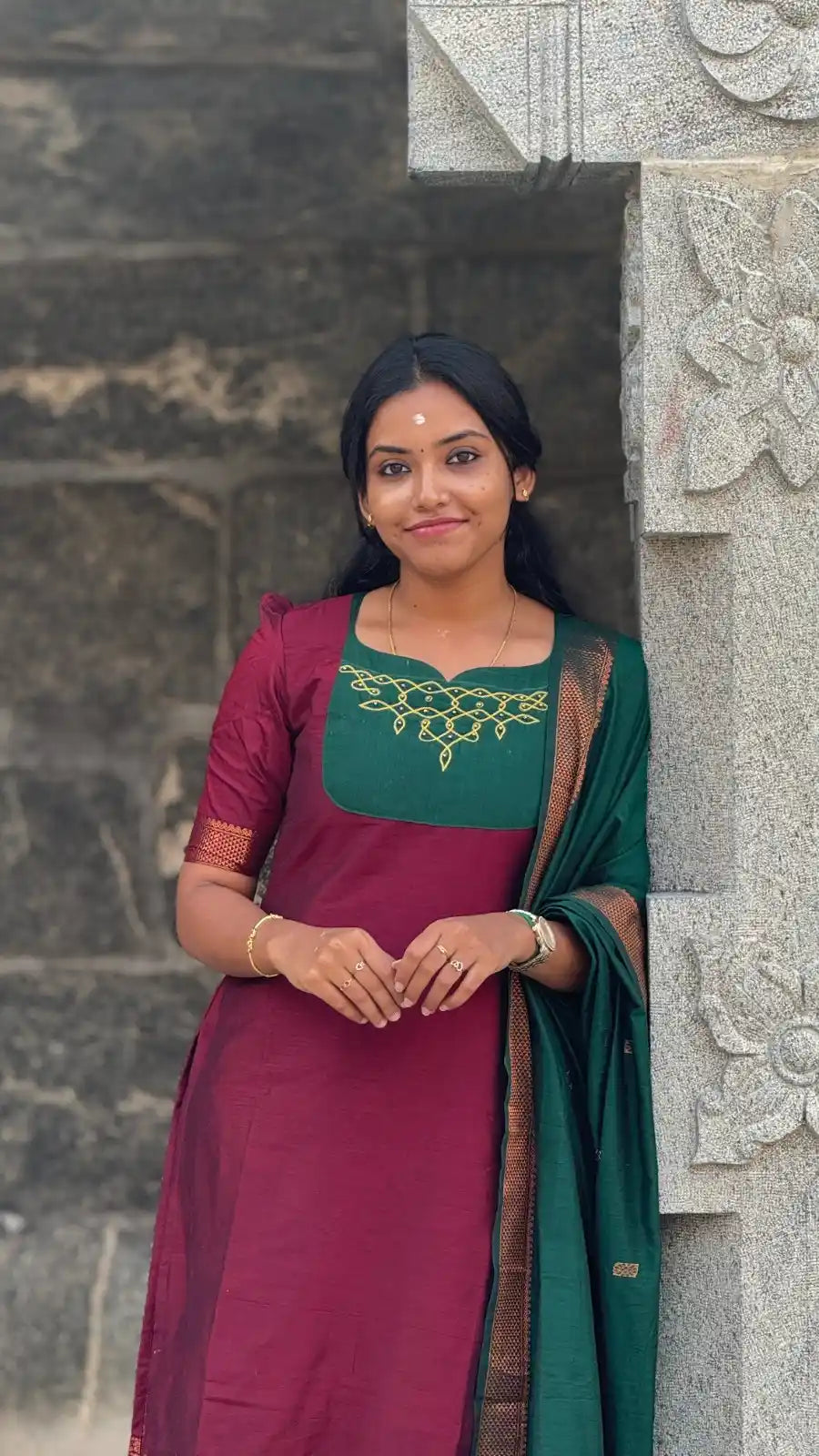 Kalyani Kolam Kurti & Dupatta