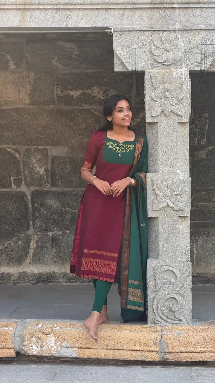 Kalyani Kolam Kurti & Dupatta