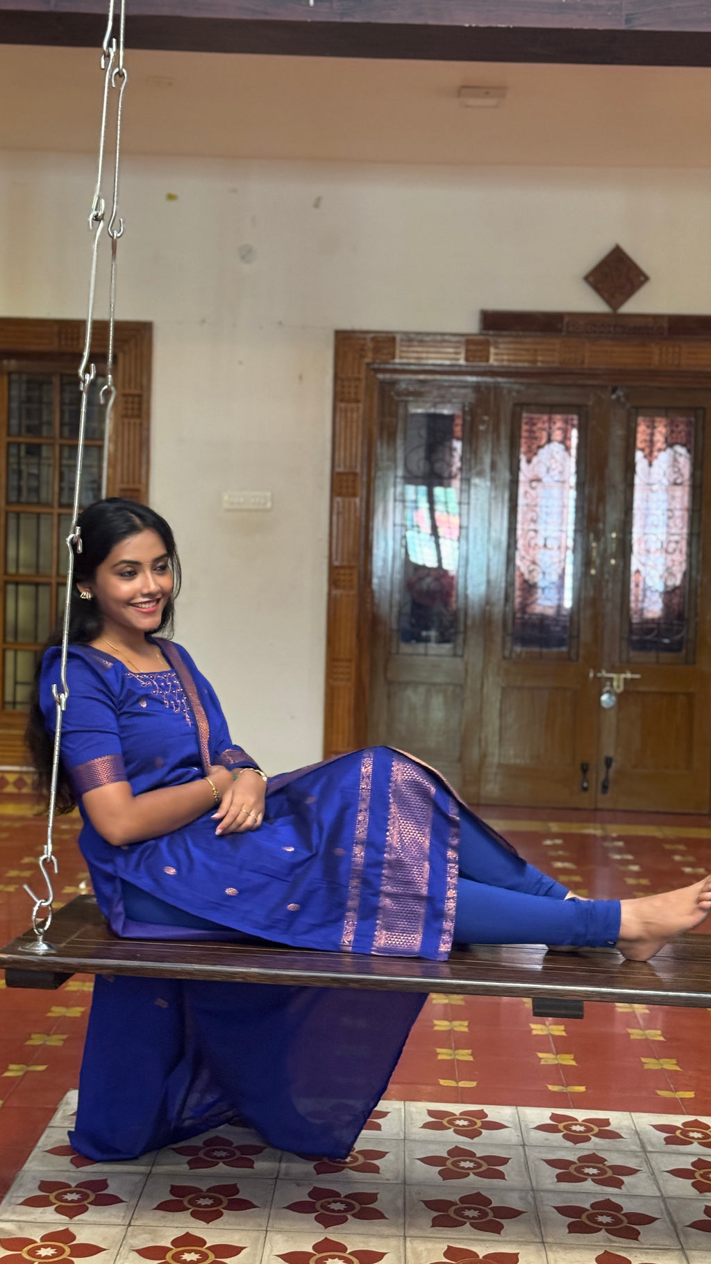 Kalyani Kolam kurti & dupatta