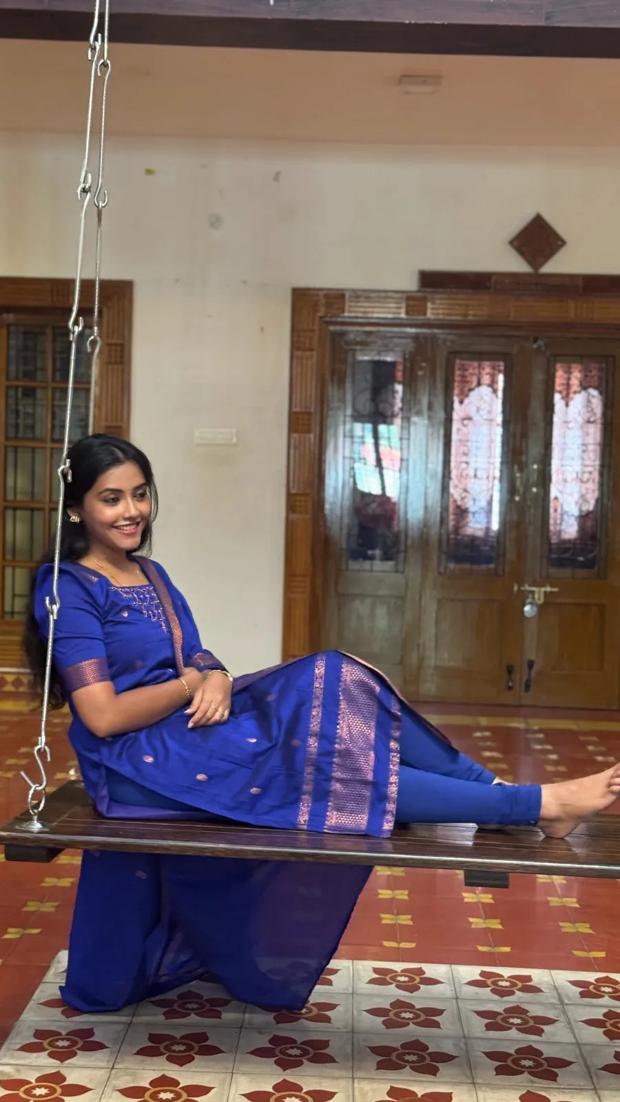 Kalyani Kolam kurti & dupatta
