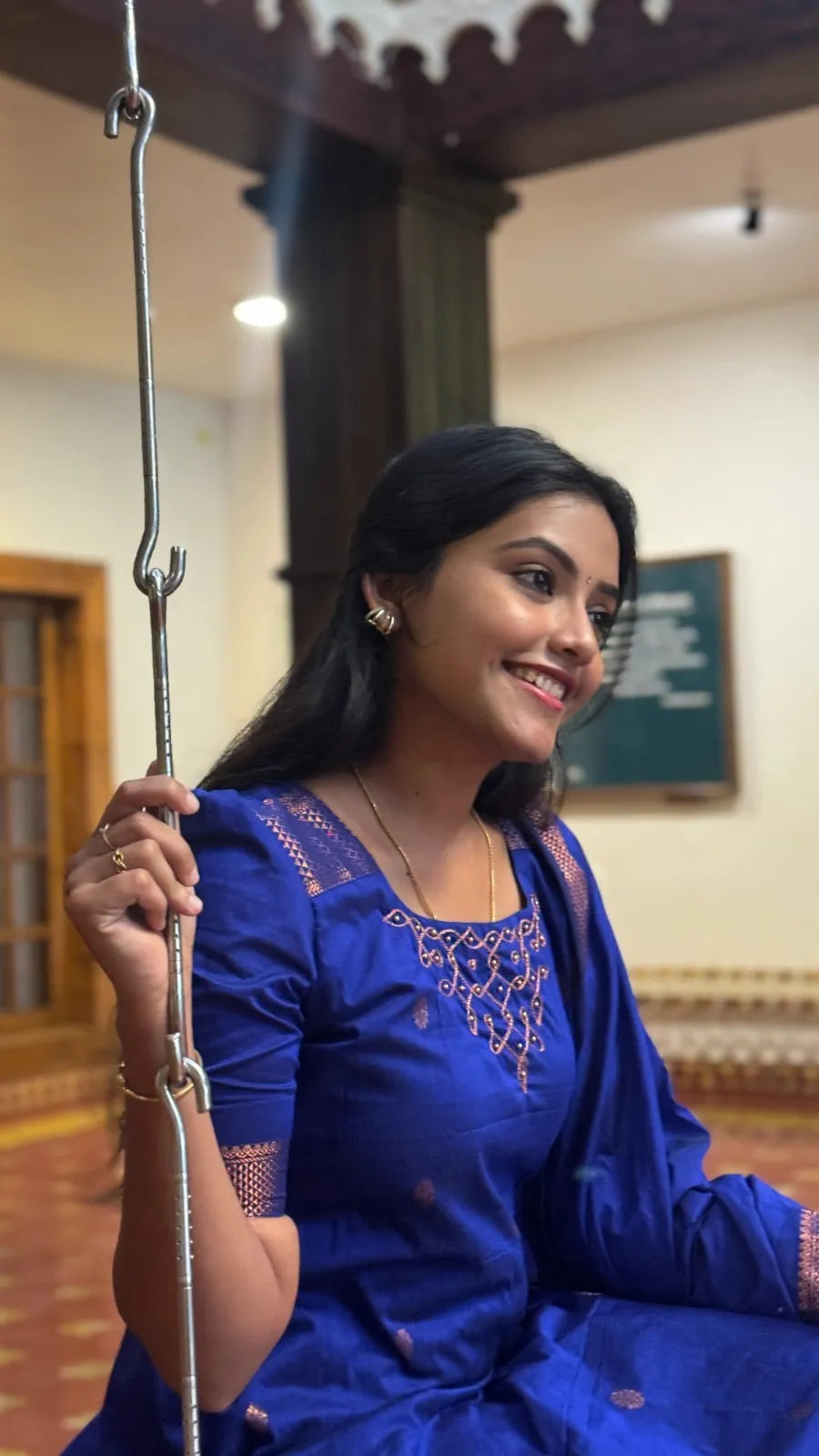 Kalyani Kolam kurti & dupatta