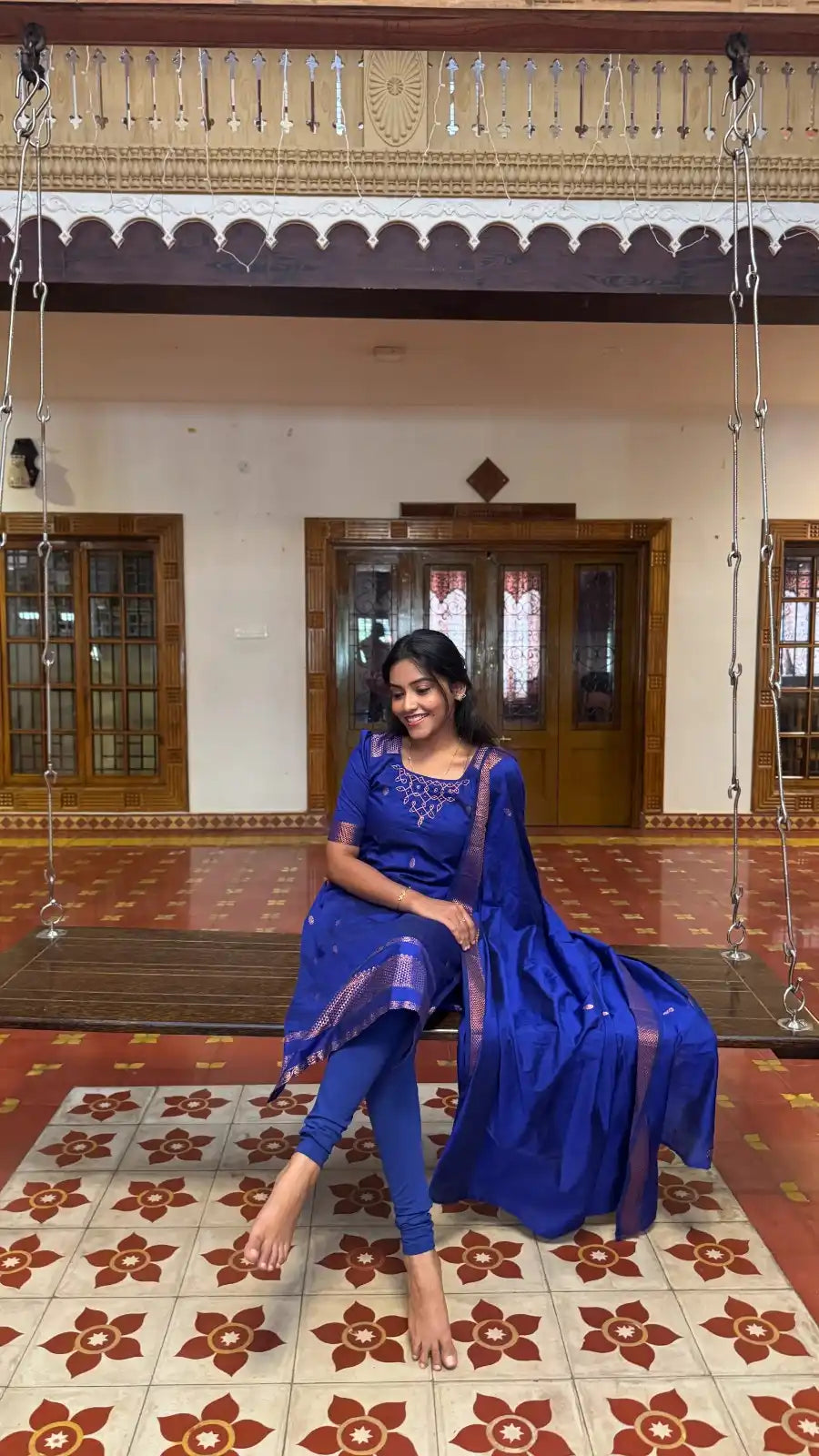 Kalyani Kolam kurti & dupatta