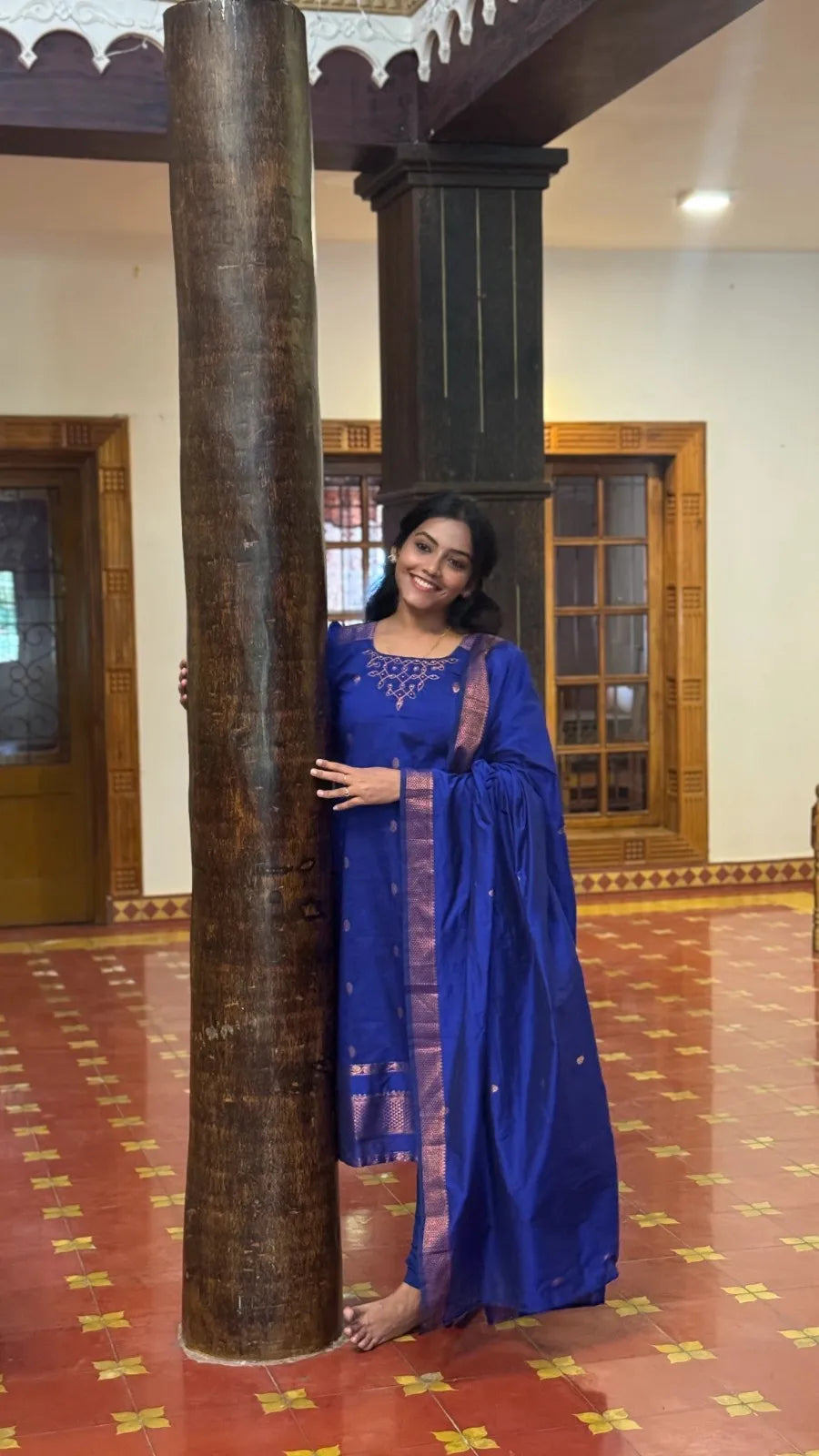 Kalyani Kolam kurti & dupatta