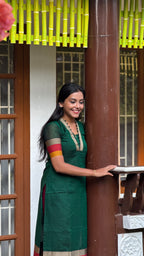 Narayanpet peacock V neck