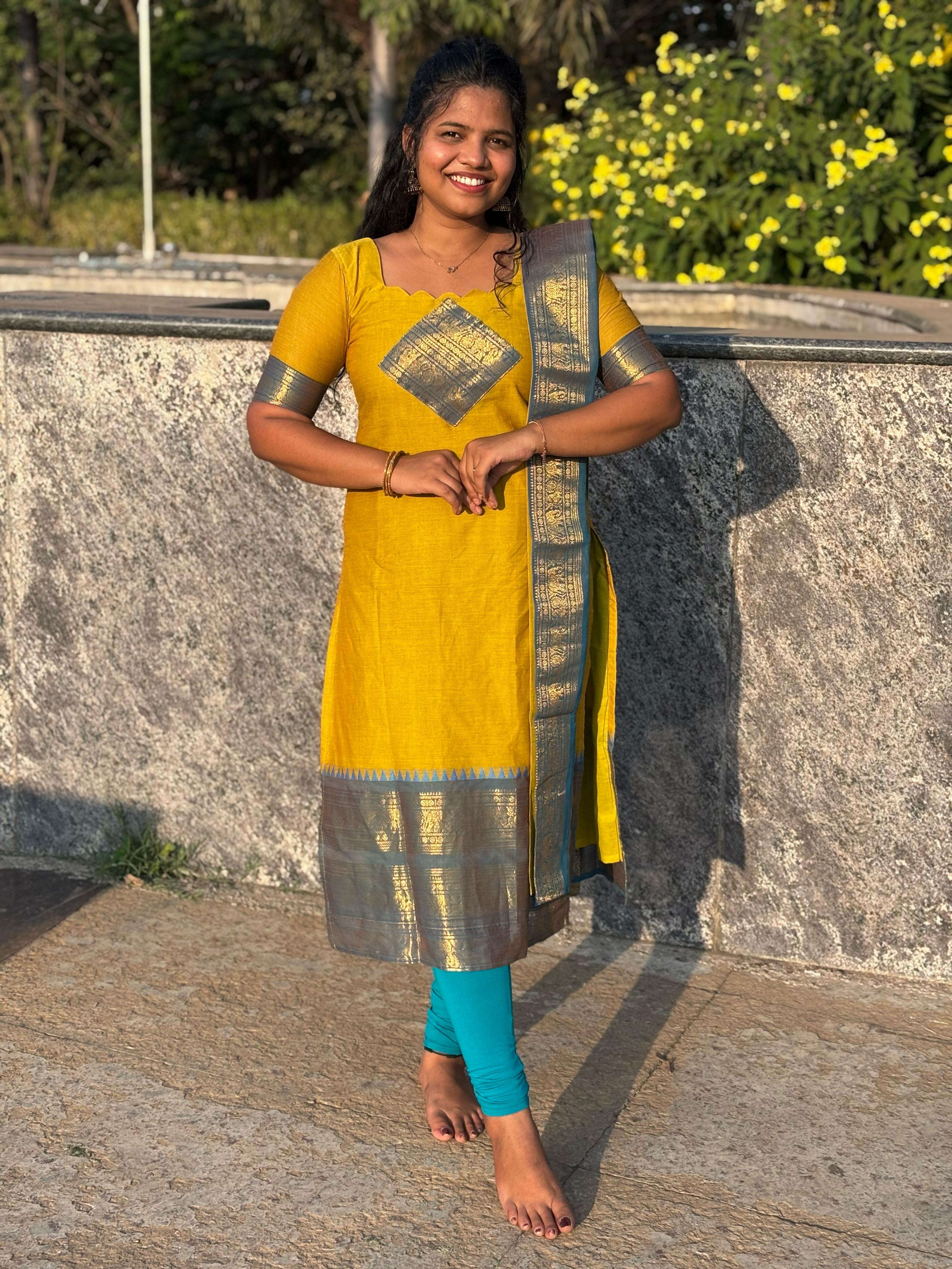 Kanchi Cotton Mustard Manjal